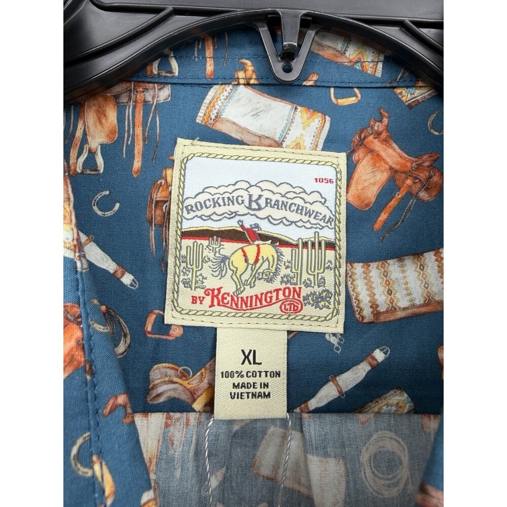 NWT Kennington Rocking K Ranchwear Western Cowboy Print Shirt XL Cotton - Picture 4 of 7